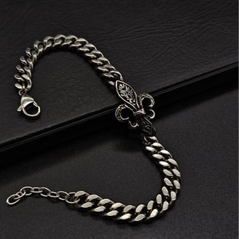 Nerđajući čelik Cuban lančani narukvica – hip-hop stil, unisex, retro cvjetni motiv