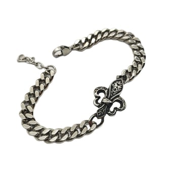 Nerđajući čelik Cuban lančani narukvica – hip-hop stil, unisex, retro cvjetni motiv