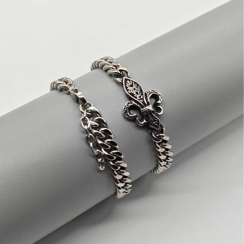 Nerđajući čelik Cuban lančani narukvica – hip-hop stil, unisex, retro cvjetni motiv