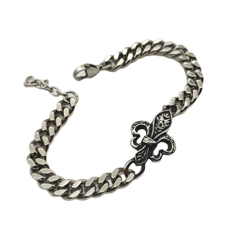 Nerđajući čelik Cuban lančani narukvica – hip-hop stil, unisex, retro cvjetni motiv