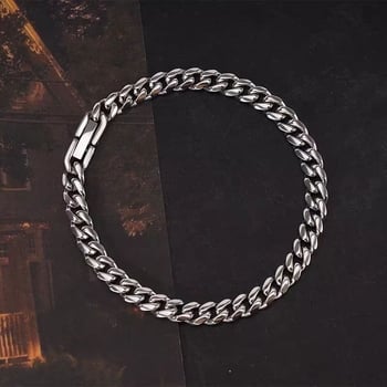 Unisex kubanski lančani narukvica od titan čelika, hip-hop stil, minimalistički dizajn