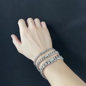 Unisex kubanski lančani narukvica od titan čelika, hip-hop stil, minimalistički dizajn