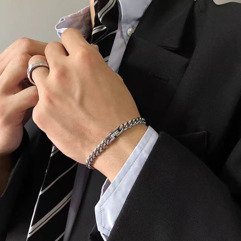 Unisex kubanski lančani narukvica od titan čelika, hip-hop stil, minimalistički dizajn