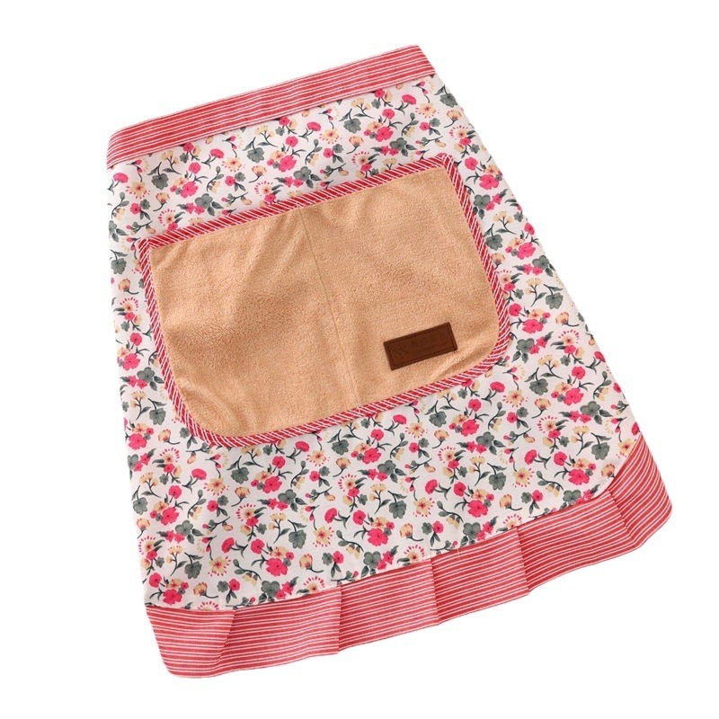 Κορεατικού στυλ ποδιά μισού μήκους από καμβά με φλοράλ σχέδιο, για κουζίνα και οικιακή χρήση, ανθεκτική στις κηλίδες και στη φθορά, ιδανική για το μαγείρεμα