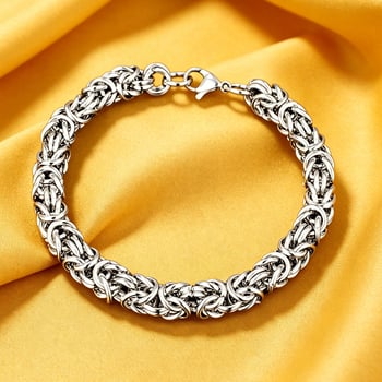 Vintage pleteni titan čelični muški narukvica – hip-hop inspiriran, personaliziran, jednostavan dizajn, lanac fenjera, ručna izrada.