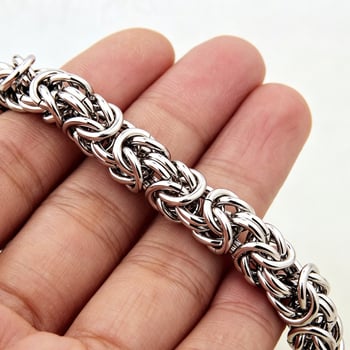 Vintage pleteni titan čelični muški narukvica – hip-hop inspiriran, personaliziran, jednostavan dizajn, lanac fenjera, ručna izrada.