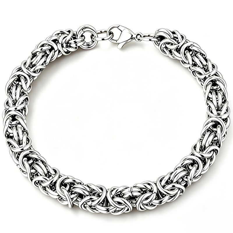 Vintage pleteni titan čelični muški narukvica – hip-hop inspiriran, personaliziran, jednostavan dizajn, lanac fenjera, ručna izrada.