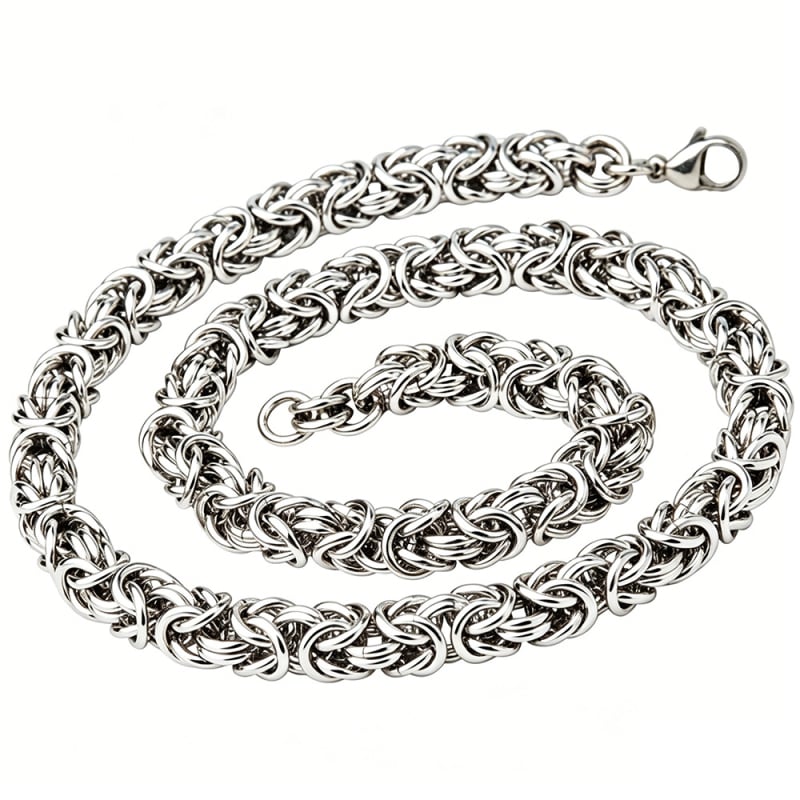 Vintage pleteni titan čelični muški narukvica – hip-hop inspiriran, personaliziran, jednostavan dizajn, lanac fenjera, ručna izrada.