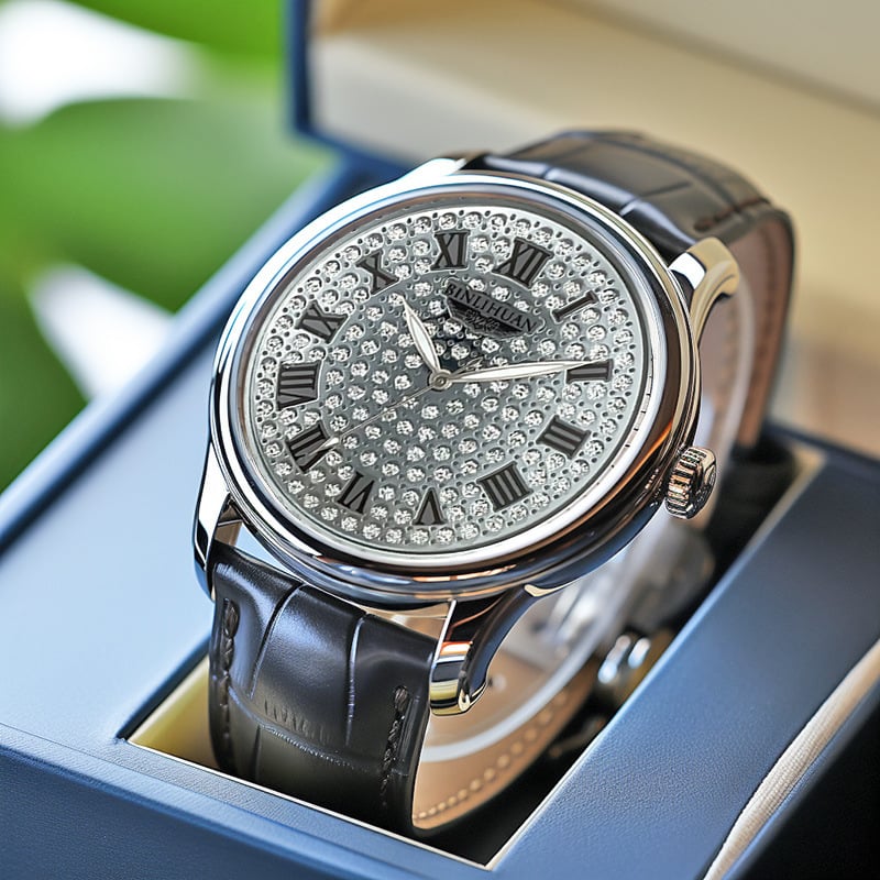 Binlihuan Мъжки кварцов часовник с кожена каишка, прост дизайн, водоустойчив