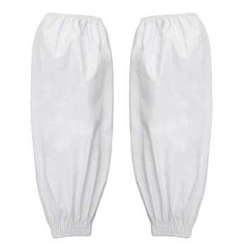 Λευκά ματ υφάσματα προστατευτικά για μανίκια με ελαστικά τελειώματα, προστατευτικά εργατικά μανίκια ανθεκτικά σε λάδι, ανθεκτικά στη βρωμιά, με φαρδιά δερμάτινα μανίκια