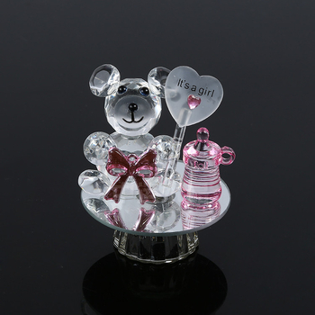 Kristalni medvjedić – unutarnja dekoracija, prozirni kristal, Zhongyun Crystal