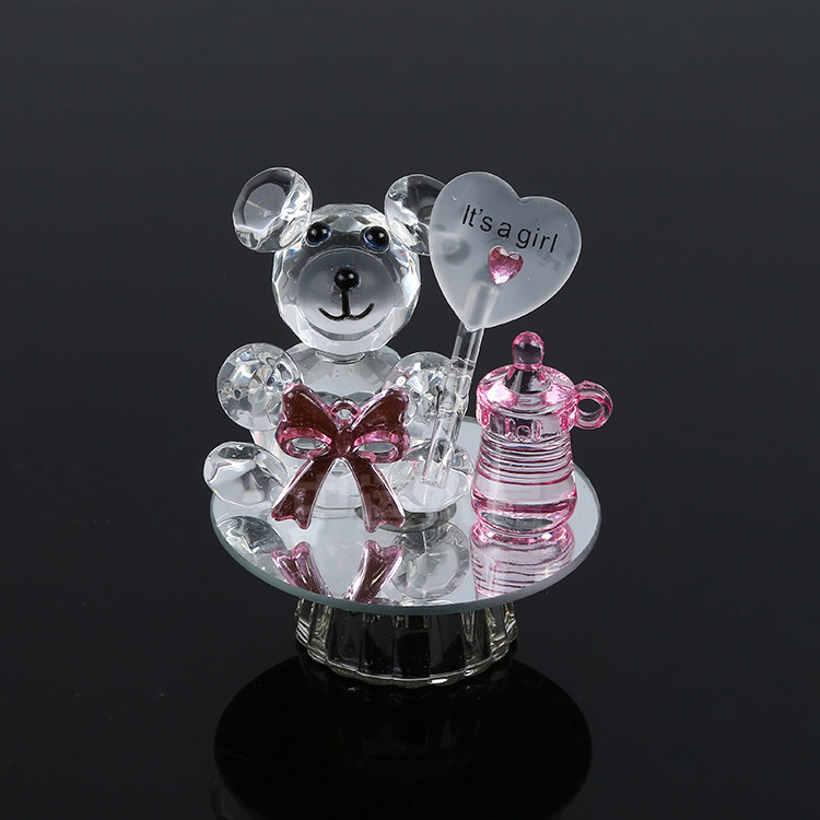 Kristalni medvjedić – unutarnja dekoracija, prozirni kristal, Zhongyun Crystal