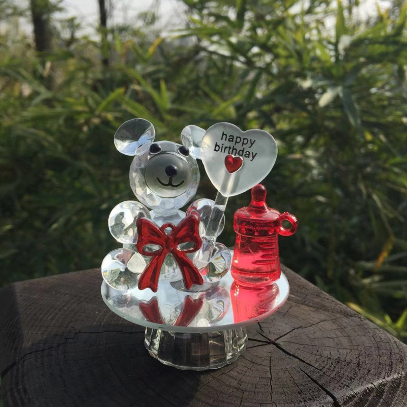Kristalni medvjedić – unutarnja dekoracija, prozirni kristal, Zhongyun Crystal