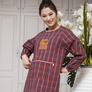 Ποδιά από 100% βαμβάκι με μακριά μανίκια, για ενήλικες, χρήση κουζίνας, χοντρό ύφασμα, μοντέρνο οικιακό εργασιακό ένδυμα