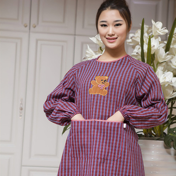 Ποδιά από 100% βαμβάκι με μακριά μανίκια, για ενήλικες, χρήση κουζίνας, χοντρό ύφασμα, μοντέρνο οικιακό εργασιακό ένδυμα