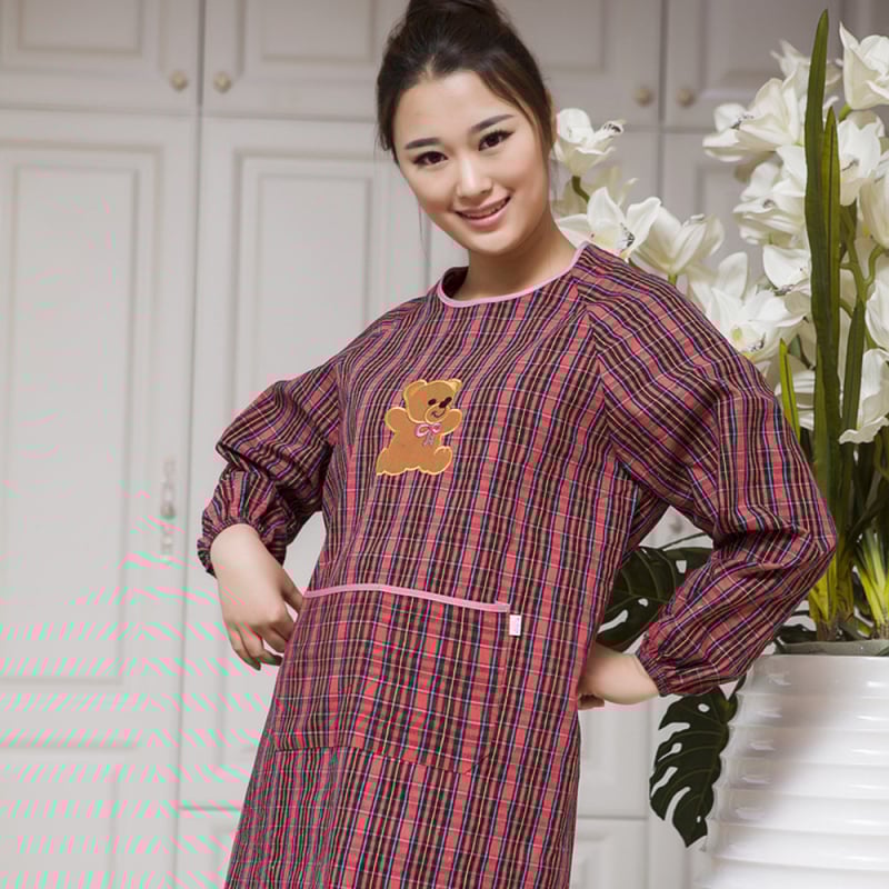 Ποδιά από 100% βαμβάκι με μακριά μανίκια, για ενήλικες, χρήση κουζίνας, χοντρό ύφασμα, μοντέρνο οικιακό εργασιακό ένδυμα