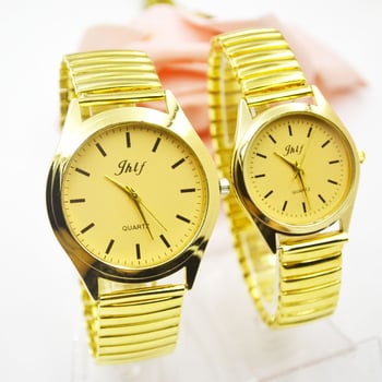 Кварцов часовник с еластична каишка, унисекс подаръчен часовник