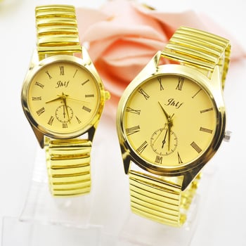 Кварцов часовник с еластична каишка, унисекс подаръчен часовник