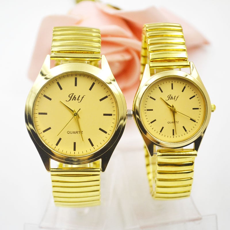 Кварцов часовник с еластична каишка, унисекс подаръчен часовник