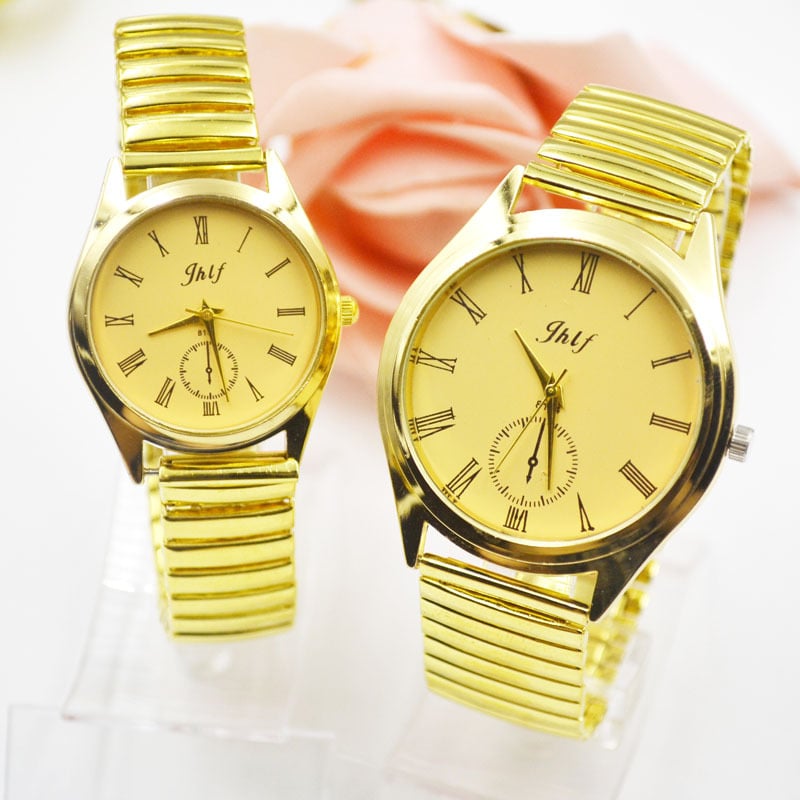 Кварцов часовник с еластична каишка, унисекс подаръчен часовник