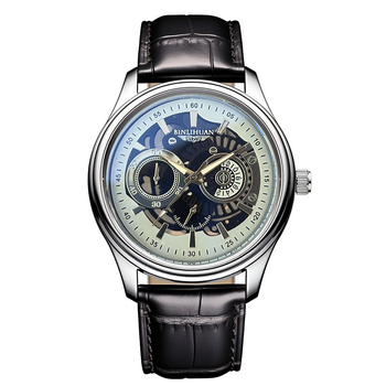 Binlihuan muški kvarcni sat, kožni kaiš, 41 mm brojčanik, kućište od legure, moderan stil, vodootporan