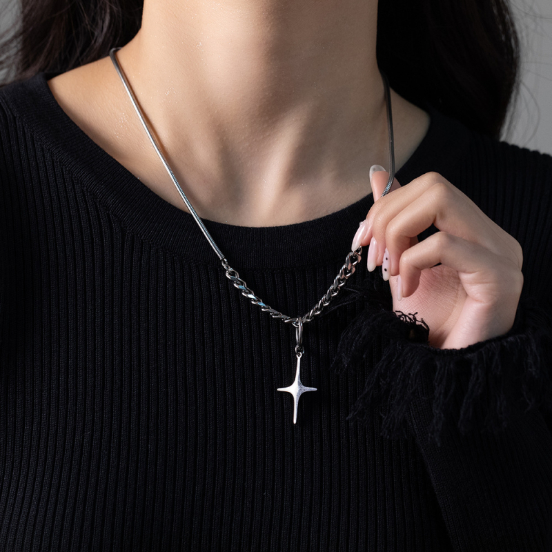 Geometrijski ogrlica od titan čelika, unisex lanac za ključnu kost, korejski stil minimalističnog hip-hopa, ne blijedi, lagan i luksuzan