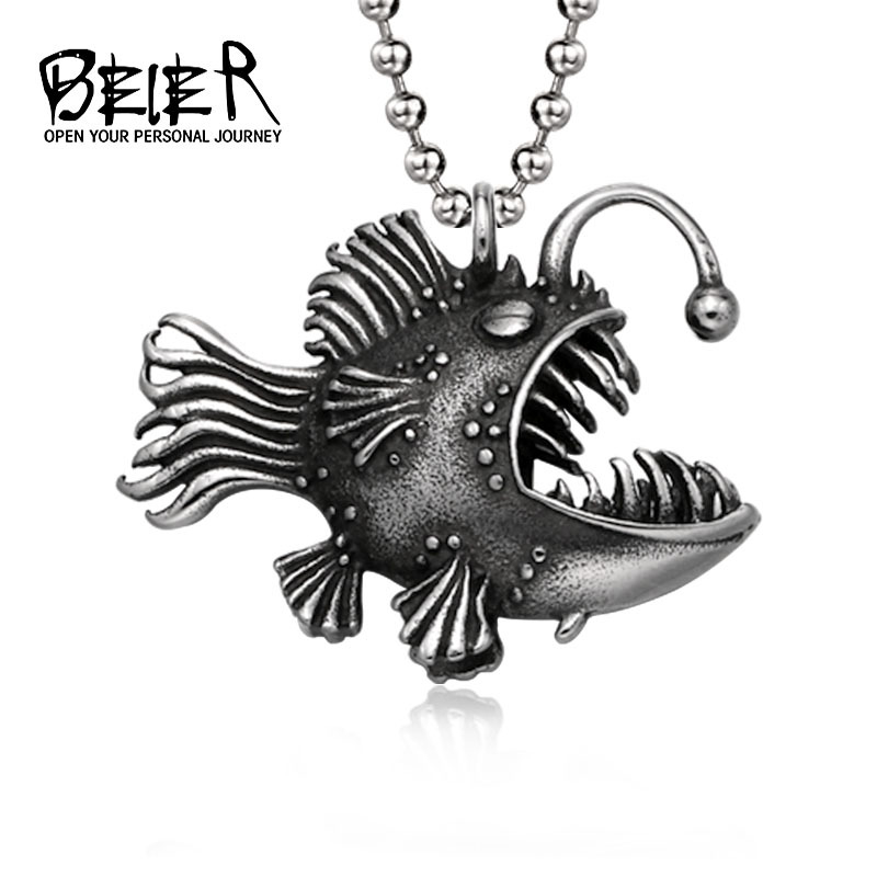 BEIER Lantern Fish privjesak od nehrđajućeg čelika – retro stil Europa i Amerika za muškarce