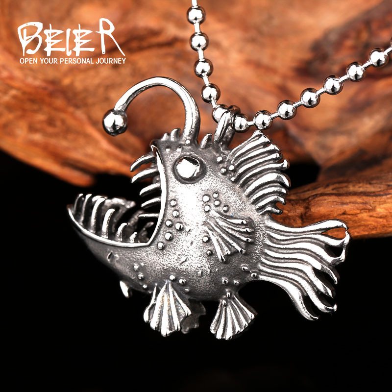 BEIER Lantern Fish privjesak od nehrđajućeg čelika – retro stil Europa i Amerika za muškarce