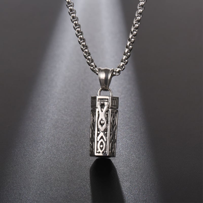 Retro ogrlica sa šupljim privjeskom za esencijalna ulja i bočicom parfema, unisex SP865-1