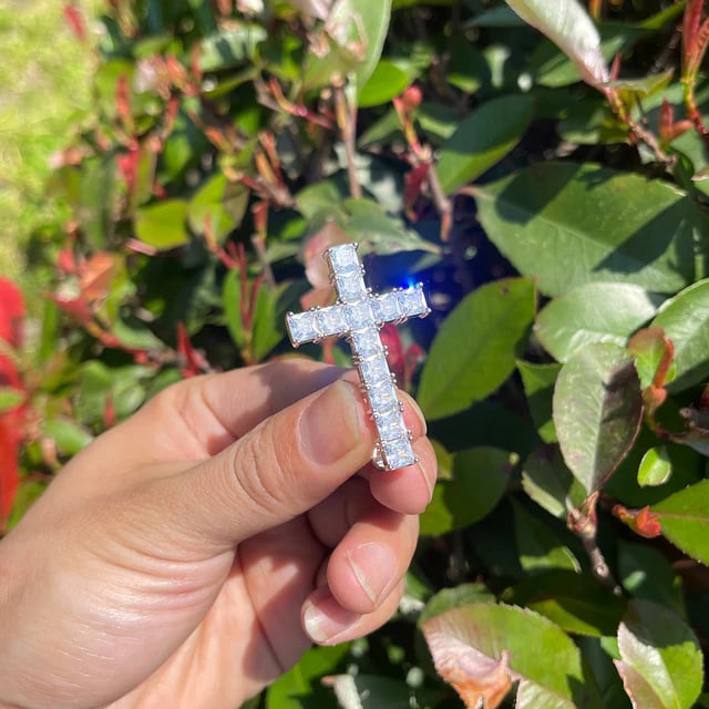 Muški bakreni lanac s križem i cirkonima – hip-hop nakit