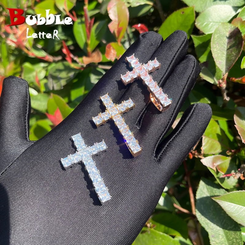 Muški bakreni lanac s križem i cirkonima – hip-hop nakit