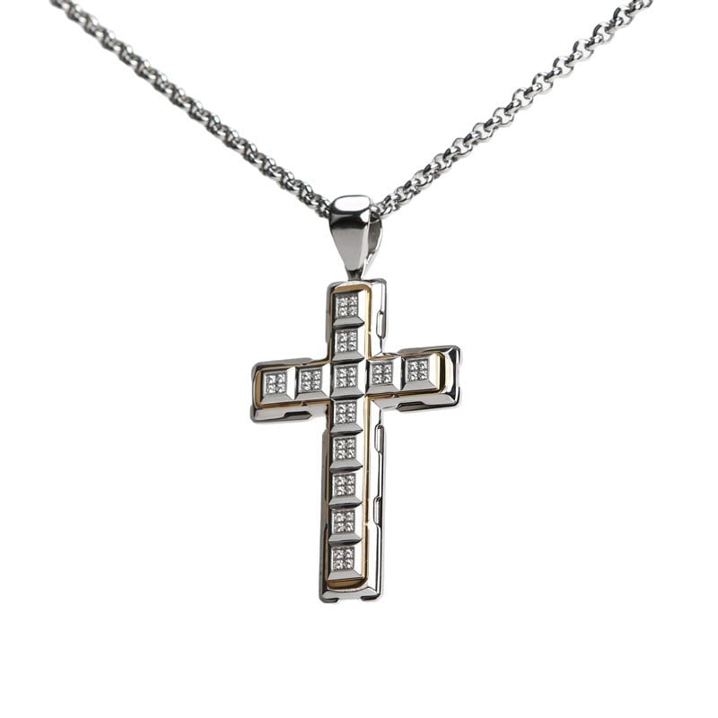 Personalizirani lančić s križem od nehrđajućeg čelika 316L, unisex, minimalistički dizajn, izdržljivo nakit