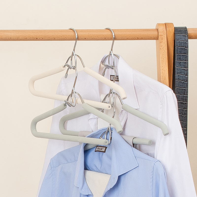 Σετ κρεμάστρες για οικιακή χρήση, χωρίς ραφές, αντιολισθητικό σχέδιο, πολυλειτουργική οργάνωση ρούχων και παντελονιών, ενισχυμένες κρεμάστρες