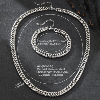 Unisex kubanski lanac od nehrđajućeg čelika, minimalistički hip-hop stil, ogrlica