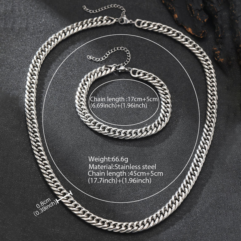 Unisex kubanski lanac od nehrđajućeg čelika, minimalistički hip-hop stil, ogrlica