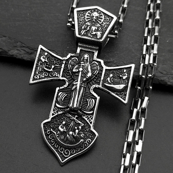 Unisex ogrlica s križem od nehrđajućeg čelika, vintage stil, moderan dizajn