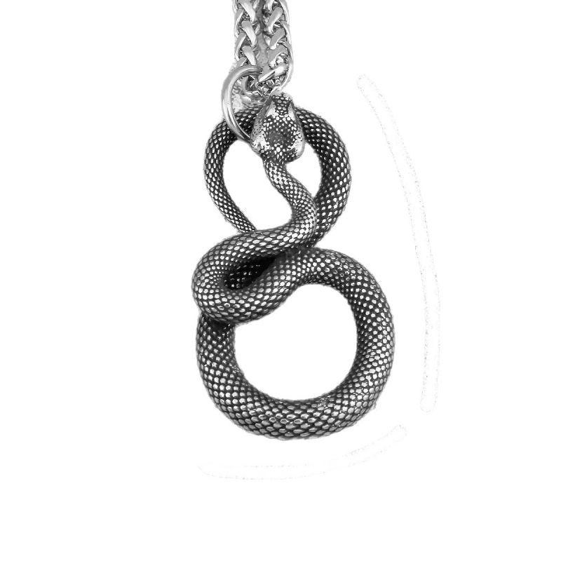 Ogrlica s privjeskom zmija od titan čelika, unisex nakit, moderan stil