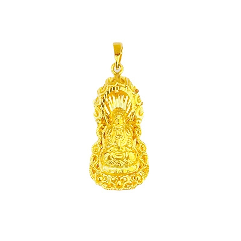 Bakreno ogrlica s pozlatom i privjeskom Guanyin – unisex, mali cilindrični privjesak