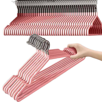 Κρεμάστρες ρούχων ενηλίκων, παχύτερες, χωρίς ίχνη, αντιολισθητικές, με υποστήριξη στεγνώματος, πλαστικό επίχρισμα