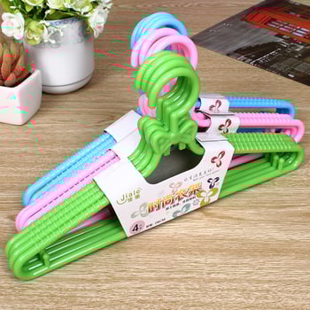 4 τεμάχια πλαστικές κρεμάστρες ρούχων με αντιολισθητική επιφάνεια, για στεγνά και βρεγμένα ρούχα, για παιδιά και μωρά