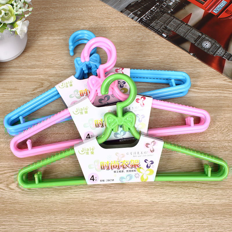 4 τεμάχια πλαστικές κρεμάστρες ρούχων με αντιολισθητική επιφάνεια, για στεγνά και βρεγμένα ρούχα, για παιδιά και μωρά