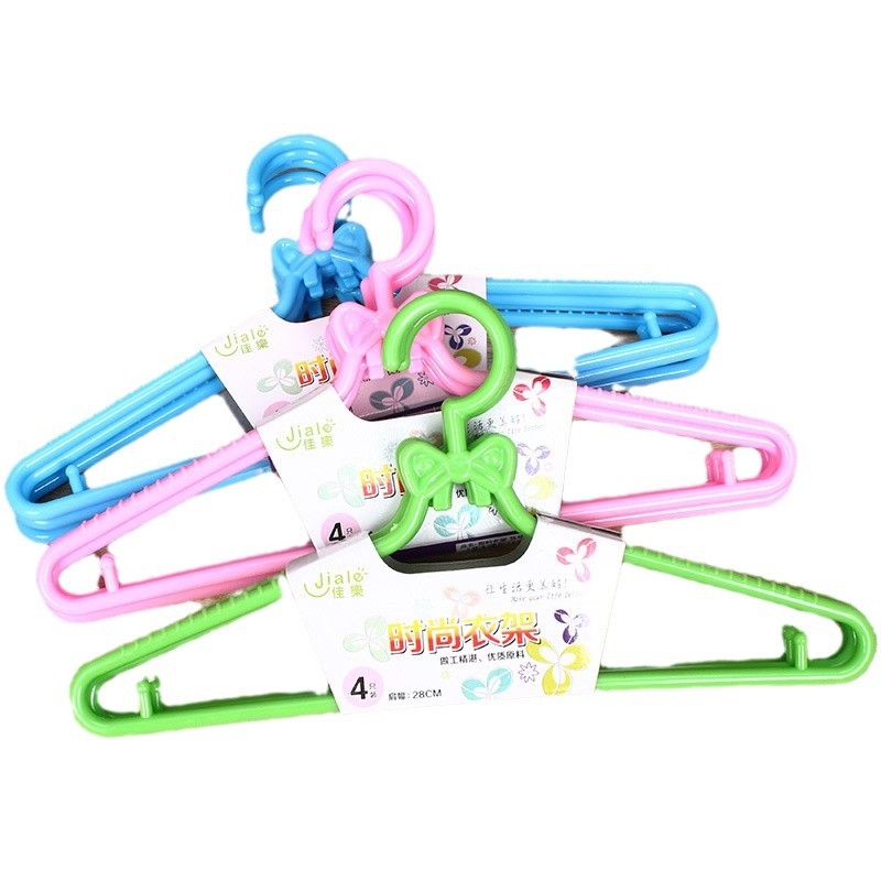 4 τεμάχια πλαστικές κρεμάστρες ρούχων με αντιολισθητική επιφάνεια, για στεγνά και βρεγμένα ρούχα, για παιδιά και μωρά