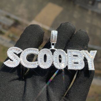 Vlastnoručne vyrobený malý štvorcový medený prívesok so zirkónovou vložkou, DIY anglické písmeno náhrdelník, hip-hop šperky