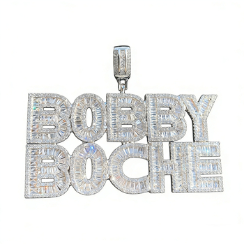 Vlastnoručne vyrobený malý štvorcový medený prívesok so zirkónovou vložkou, DIY anglické písmeno náhrdelník, hip-hop šperky