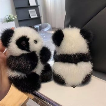 Ručni privjesak za torbu od plišane dlake, panda u Chanel stilu