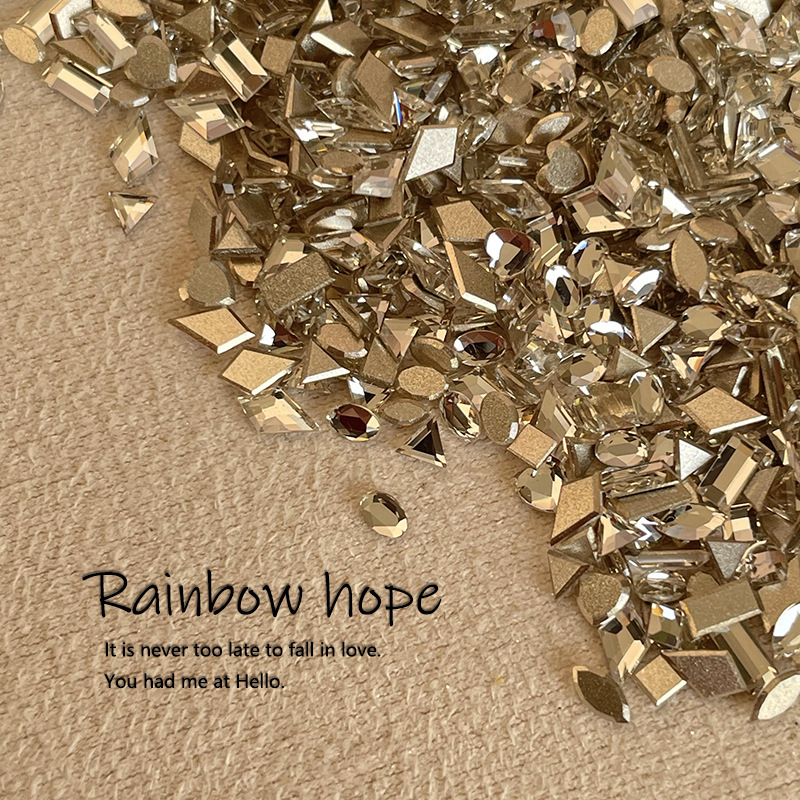 Huazi вдъхновени K9 кристали с плоско дъно, инвертиран ръб, Pure Desire стил, искряща смес от дизайни за нокти, DIY аксесоари за маникюр