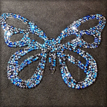 Prilagođena 3D kristalna tkanina za ukrase, mreža za ljepilo, rhinestones, leptir, motiv petokrake zvijezde, razni uzorci, toplinski preslik, samoljepiva obrada
