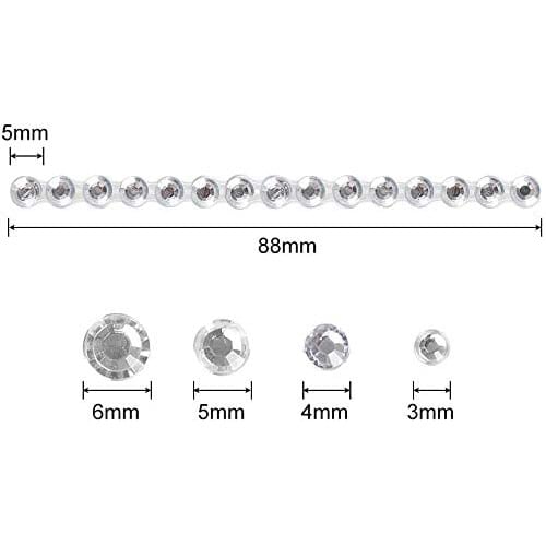 Prozirni samoljepljivi rhinestones set za nokte i šminku, kružnog oblika, veličine 3.4/5/6 mm