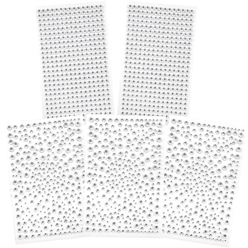 Prozirni samoljepljivi rhinestones set za nokte i šminku, kružnog oblika, veličine 3.4/5/6 mm