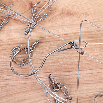 Ανοξείδωτη κρεμάστρα ρούχων με 20 κλιπ και κυκλικό δίσκο για κάλτσες, στιβαρός πολυκλιπ στεγνωτήρας με προστασία από τον άνεμο